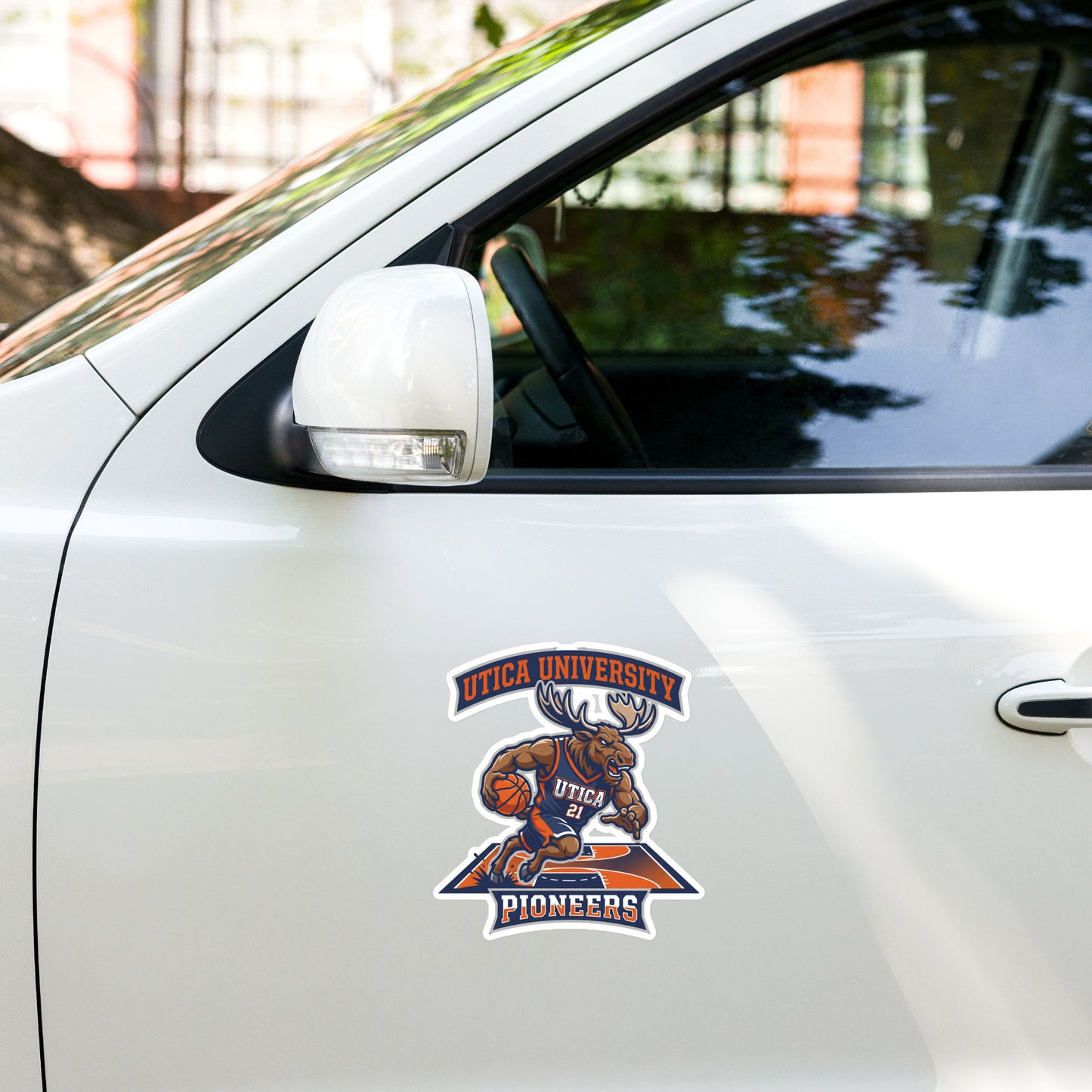 Utica Pioneers basketball kiss-cut vinyl decals