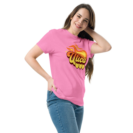 Utica Fire and Love unisex cotton t-shirt, front