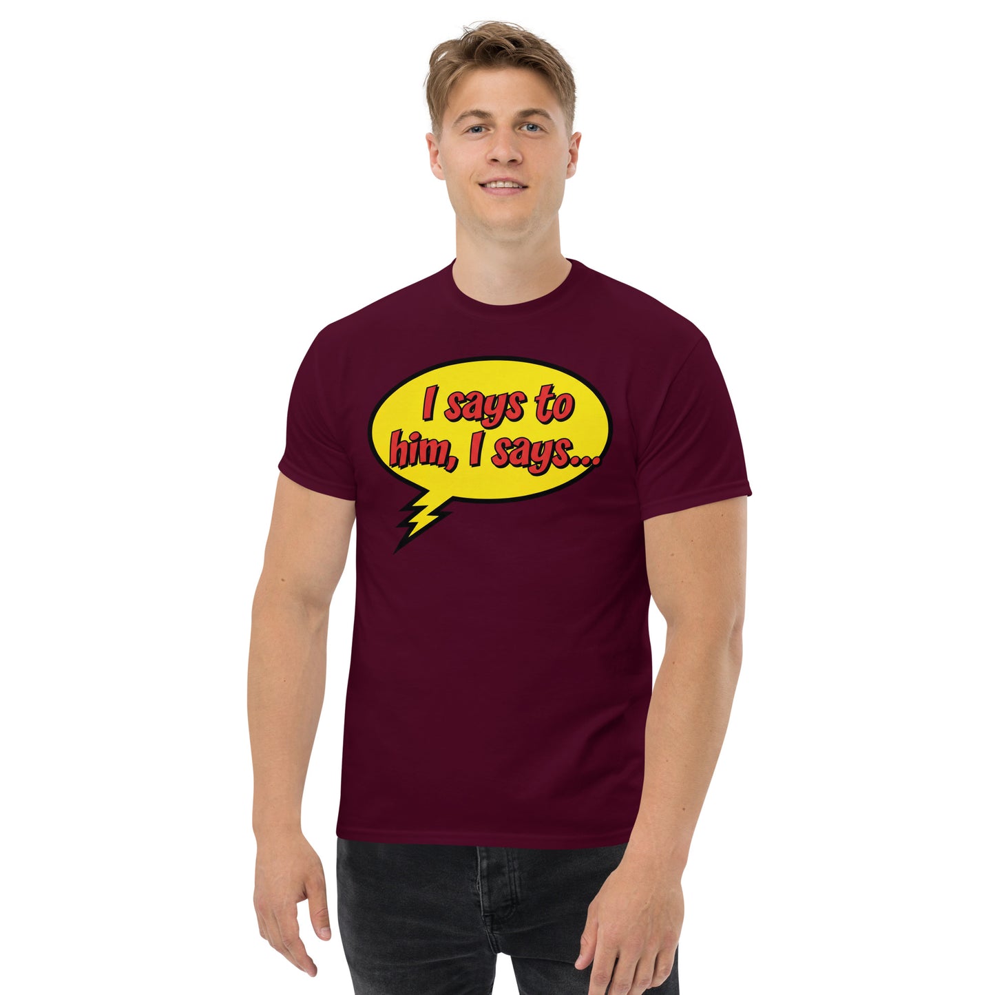 I Say to Him I Say Utica unisex cotton t-shirt, front