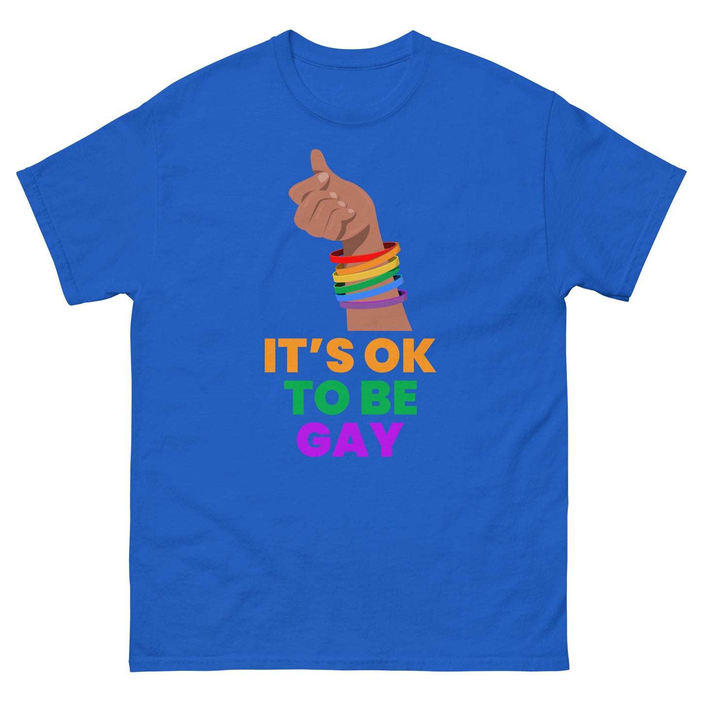 It's OK to Be Gay Utica unisex pride t-shirt, front