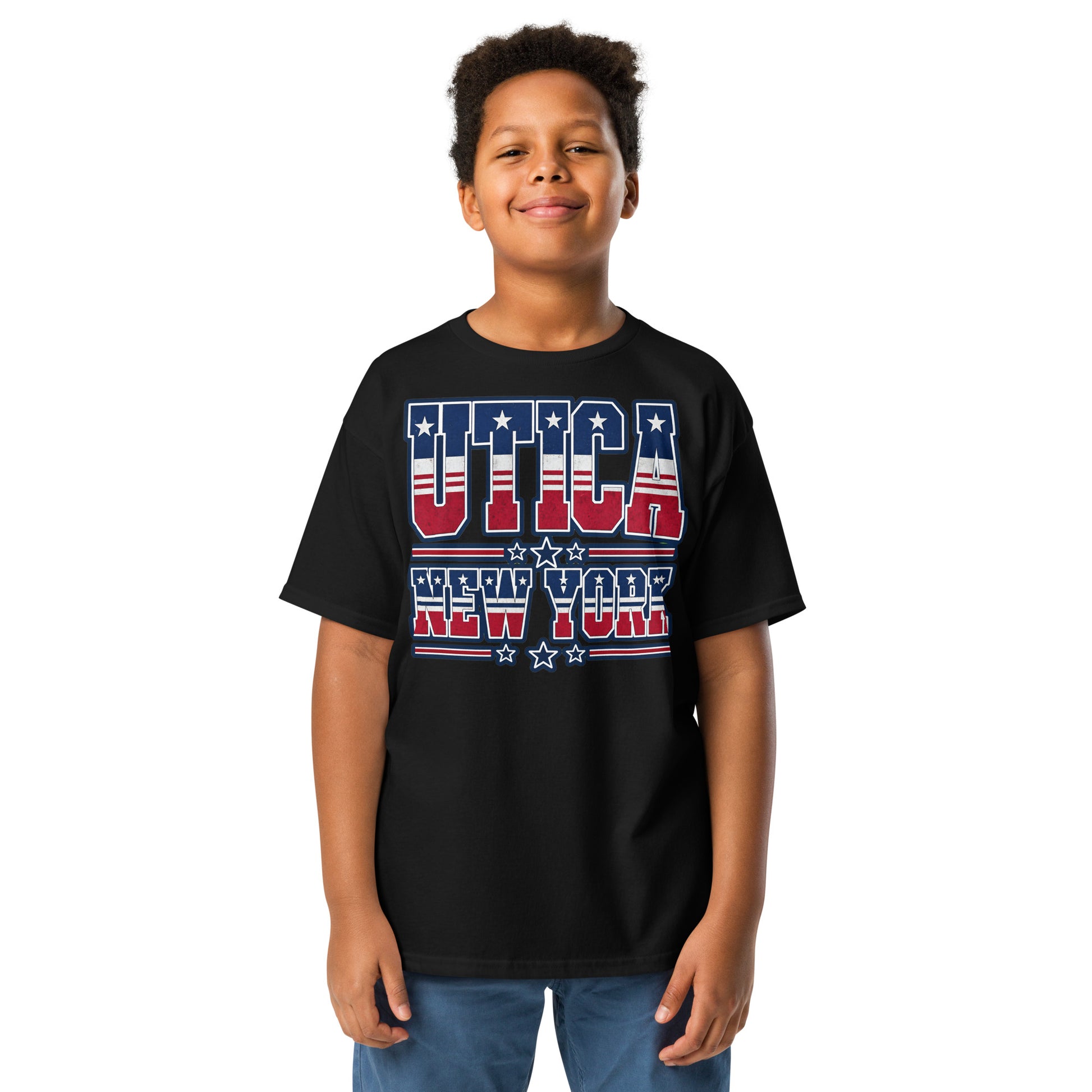 Utica patriotic youth cotton t-shirt, front