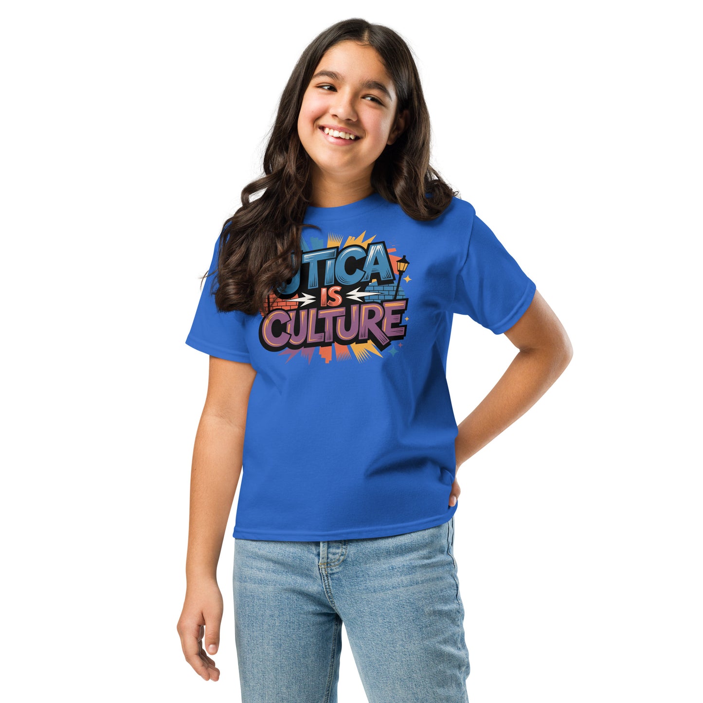 Utica Is Culture youth cotton t-shirt, front